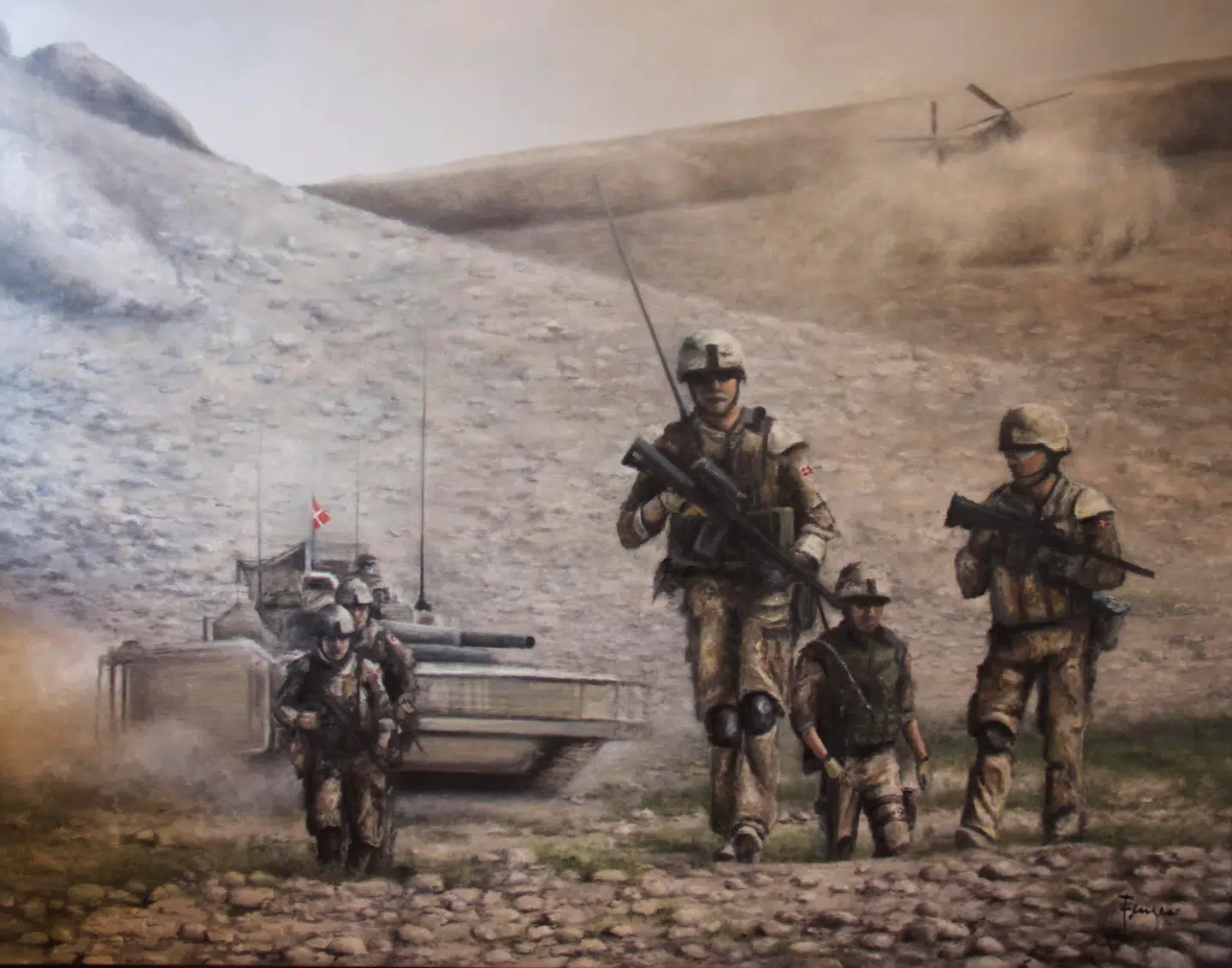 Mathilde Fenger-maleriserie af danske soldater i Afghanistan.