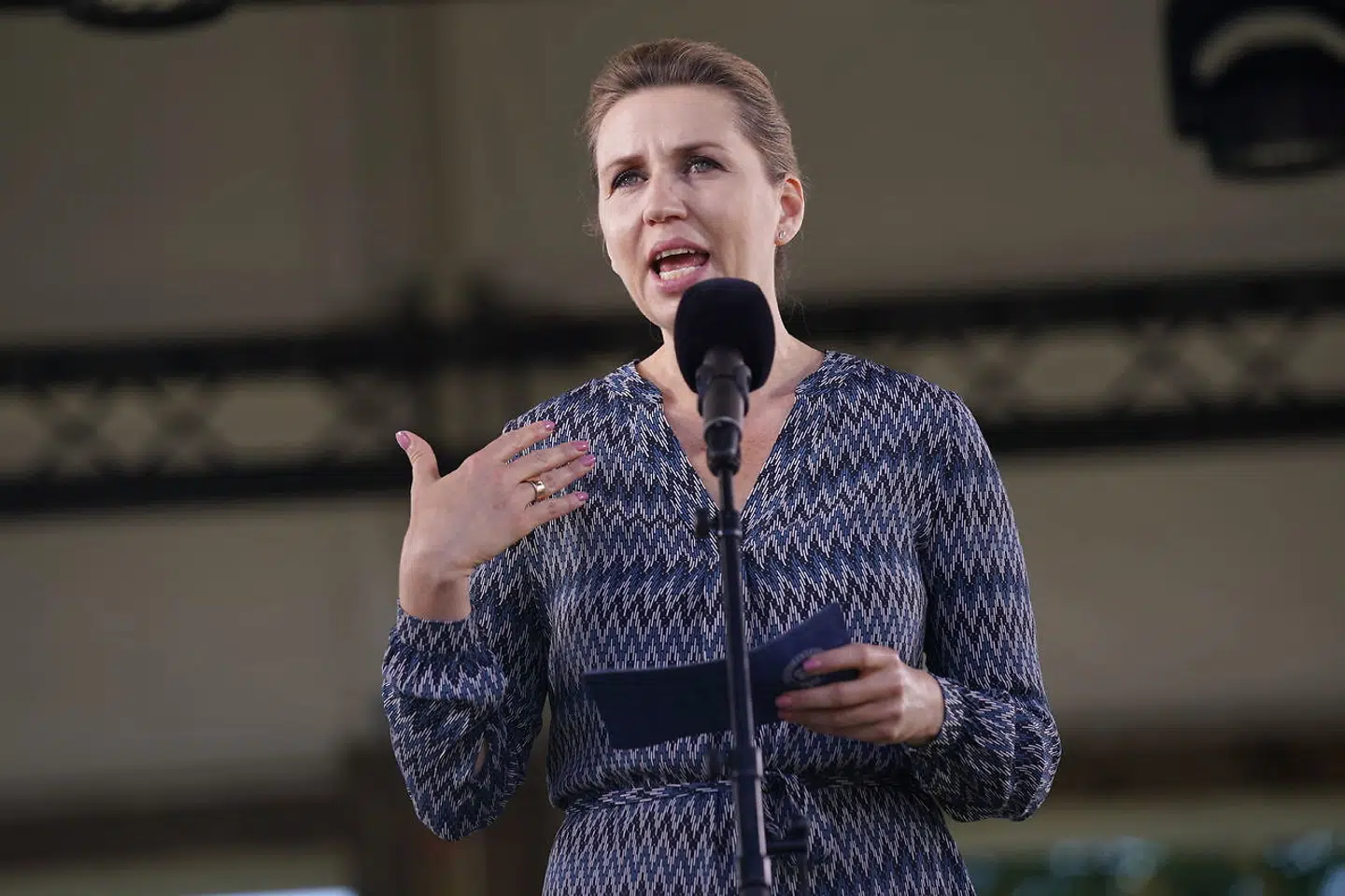 Statsminister Mette Frederiksen (S) deltager, når årets Folkemøde åbnes ved et arrangement på Hovedscenen i Allinge, torsdag den 17. juni 2021.