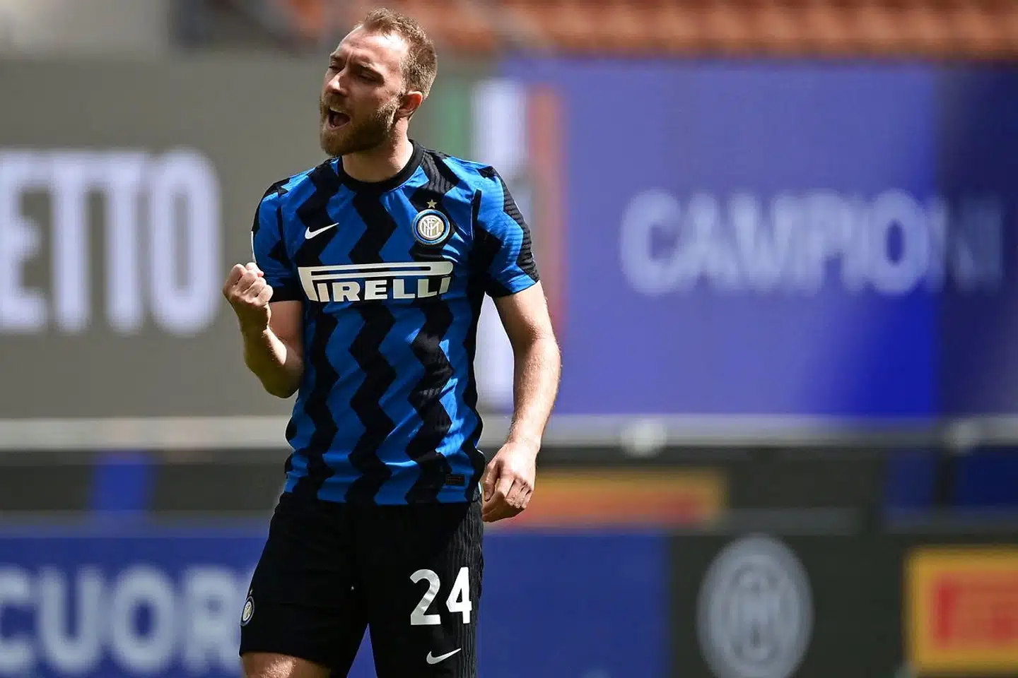 Christian Eriksen havde en vigtig andel i denne sæsons italienske mesterskab, som var Inters første siden 2010. Her jubler han efter en scoring.