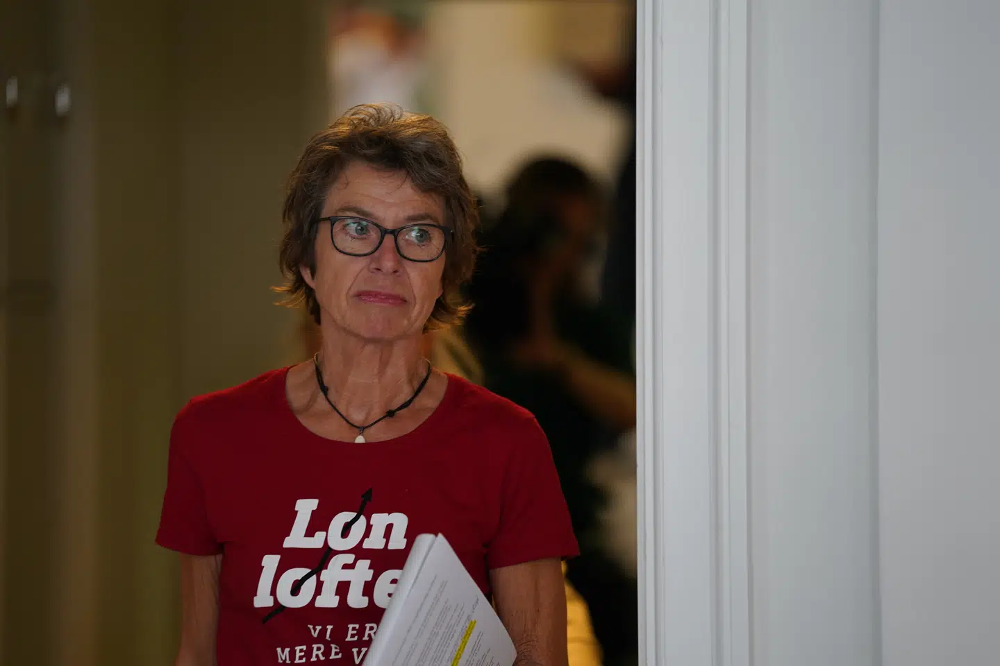 Dansk Sygeplejeråds formand, Grete Christensen, præsenterer resultatet og svarer på spørgsmål på et pressemøde om resultatet af urafstemning om Forligsinstitutionens mæglingsforslag til en aftale for sygeplejersker og radiografer i forbindelse med OK2, i Kvæsthuset i København mandag den 14. juni 2021.