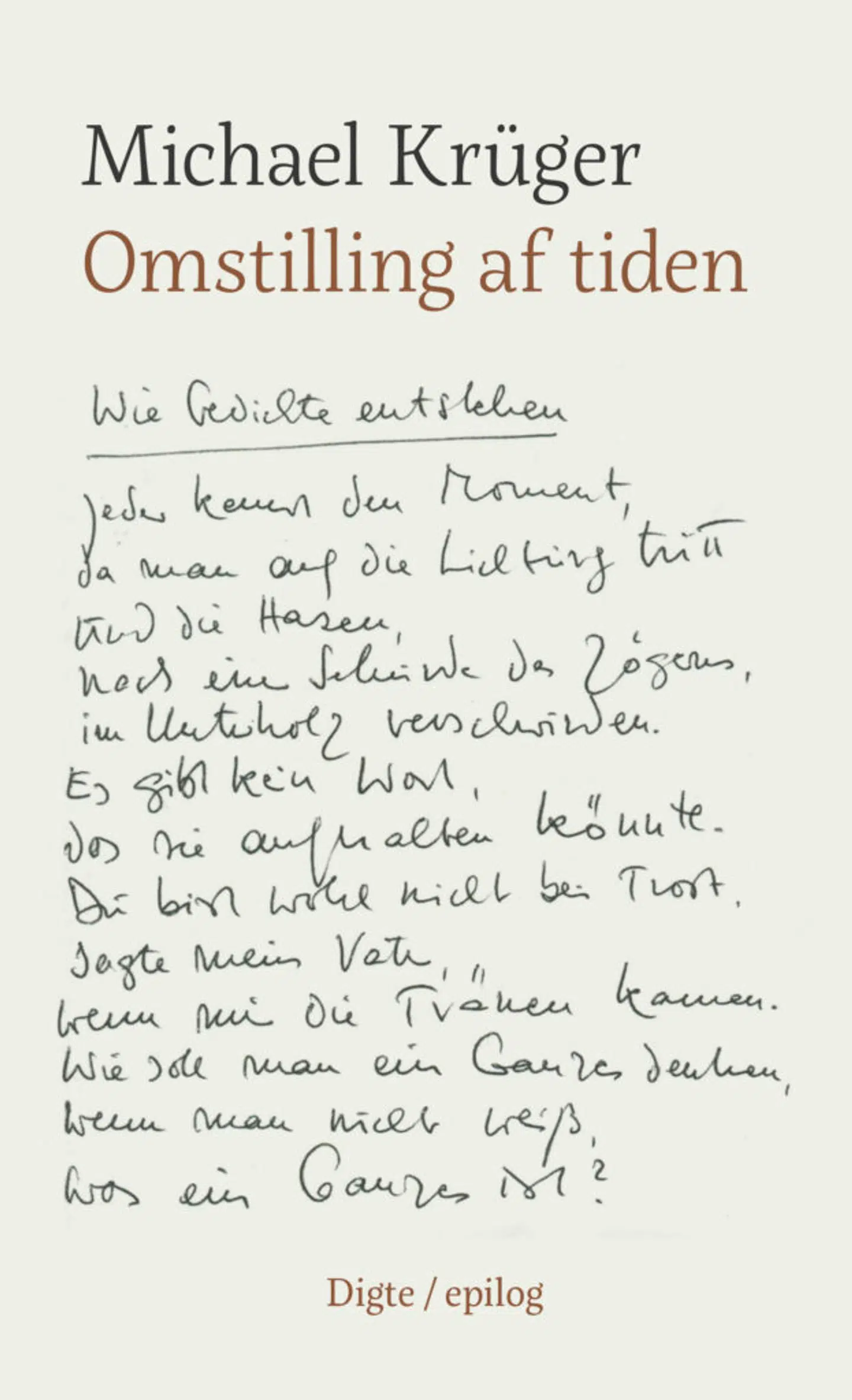 »Med digtene i »Omstilling af tiden« bliver det slået fast, at det måske alligevel er som lyriker, han har leveret sit vigtigste bidrag til tysk kulturliv,« skriver Berlingskes anmelder om forfatter til bogen »Omstilling af tiden«, Michael Krüger.
