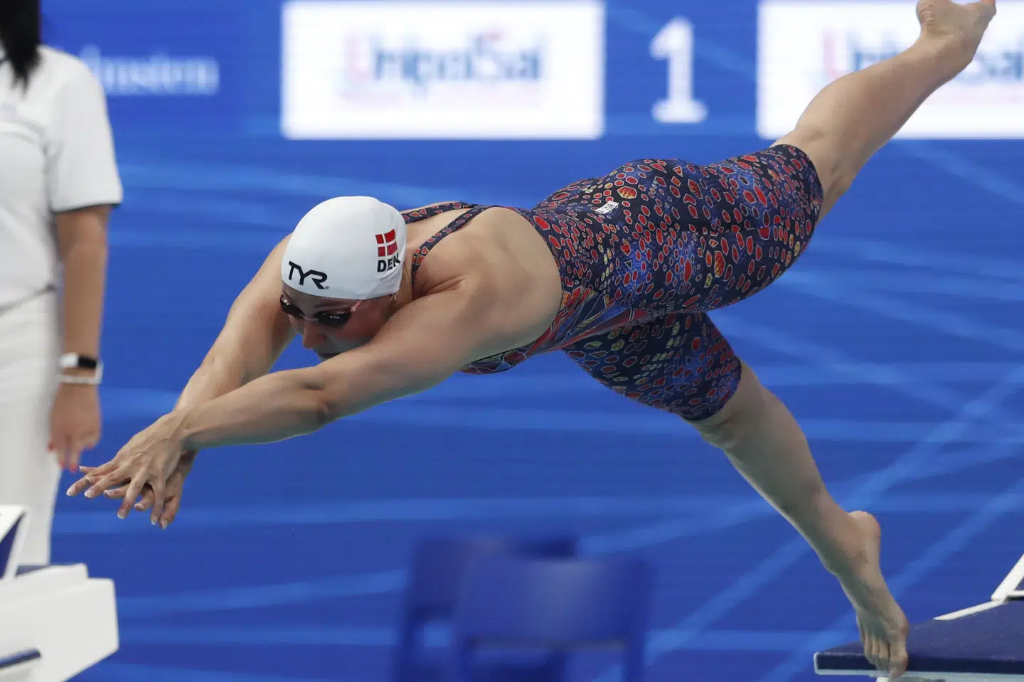 Emilie Beckmann satte tredjehurtigste tid i finalen i 50 meter butterfly. Petr David Josek/Ritzau Scanpix