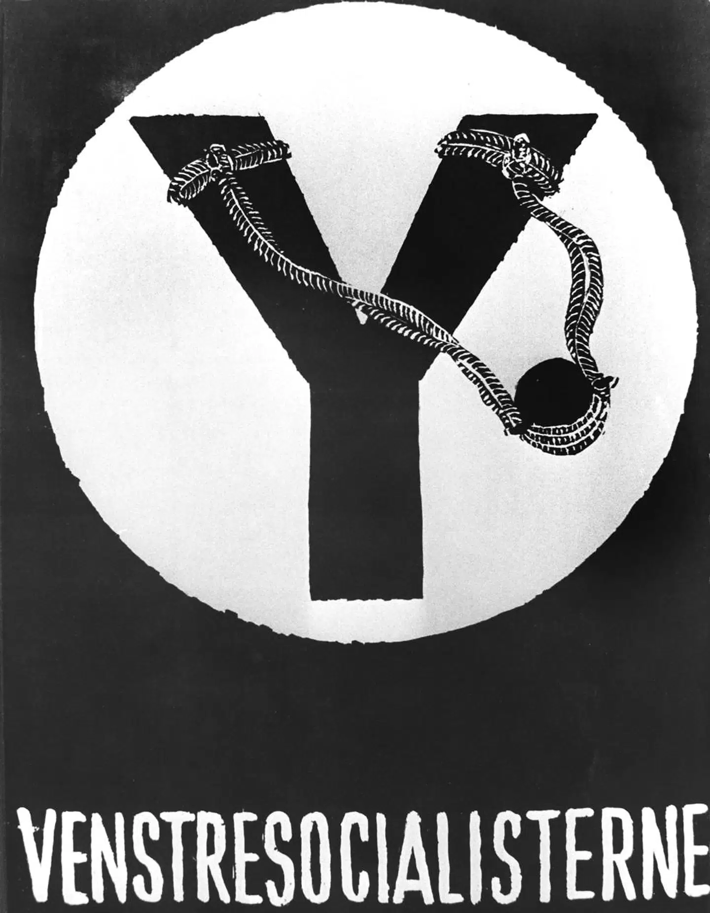 Valgplakat fra Venstresocialisterne under valgkampen i 1971. Maskingeværer og opfordring til kamp og vold var ganske hyppige, men Arbejdermuseet viser ingen af disse plakater – kun de ikkevoldelige. Arkivfoto: Mogens Ladegaard/Ritzau Scanpix