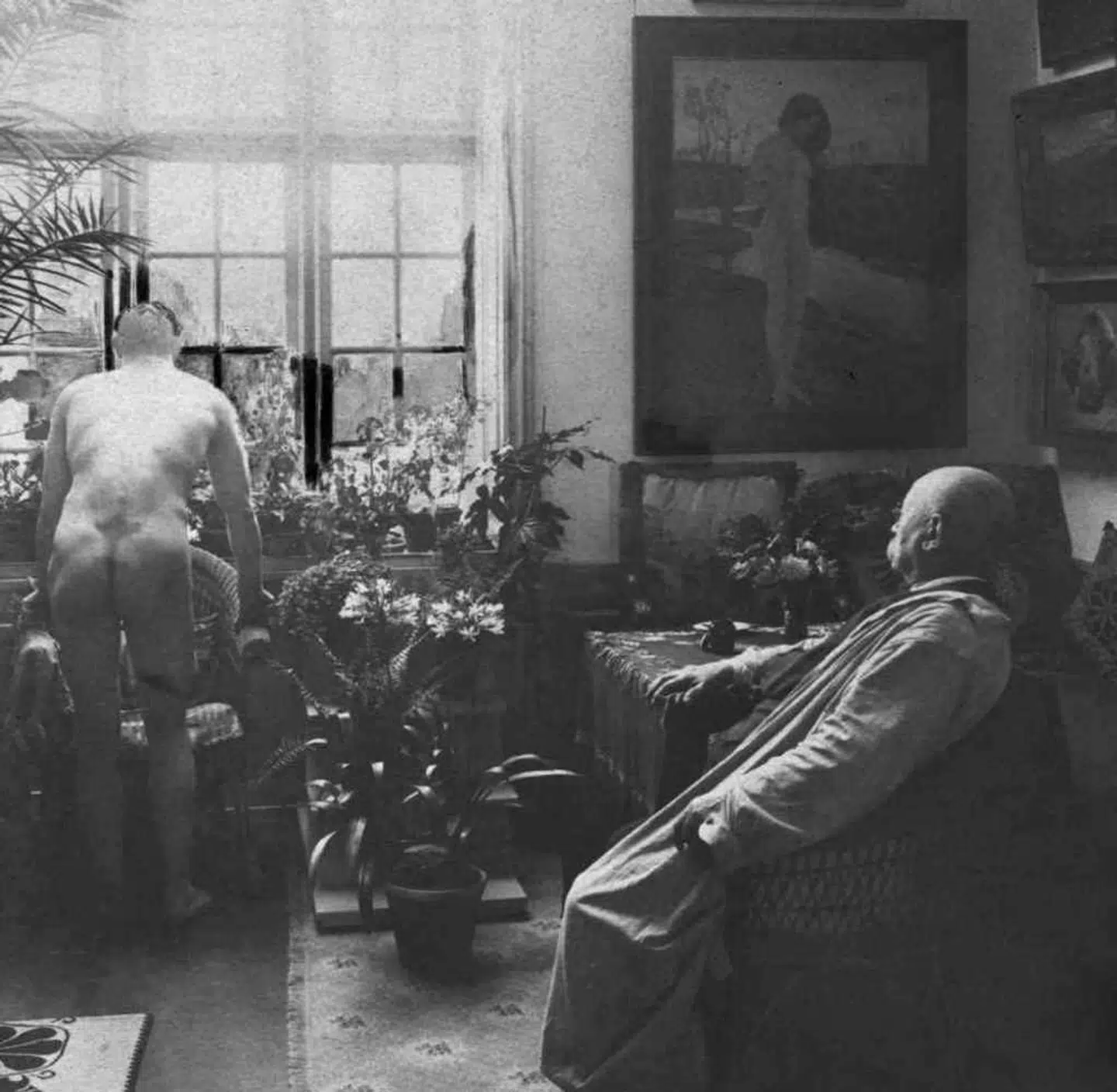 Mand set fra ryggen. Zahrtmann beser sit værk.