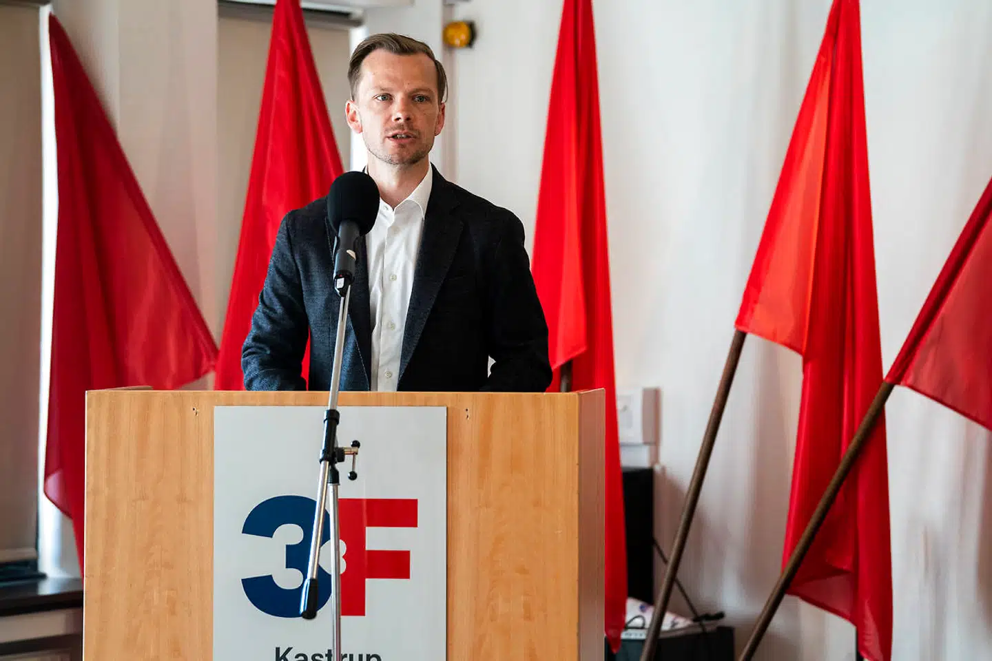 Den 1. maj talte Peter Hummelgaard (S) hos fagforbundet 3F i Kastrup.