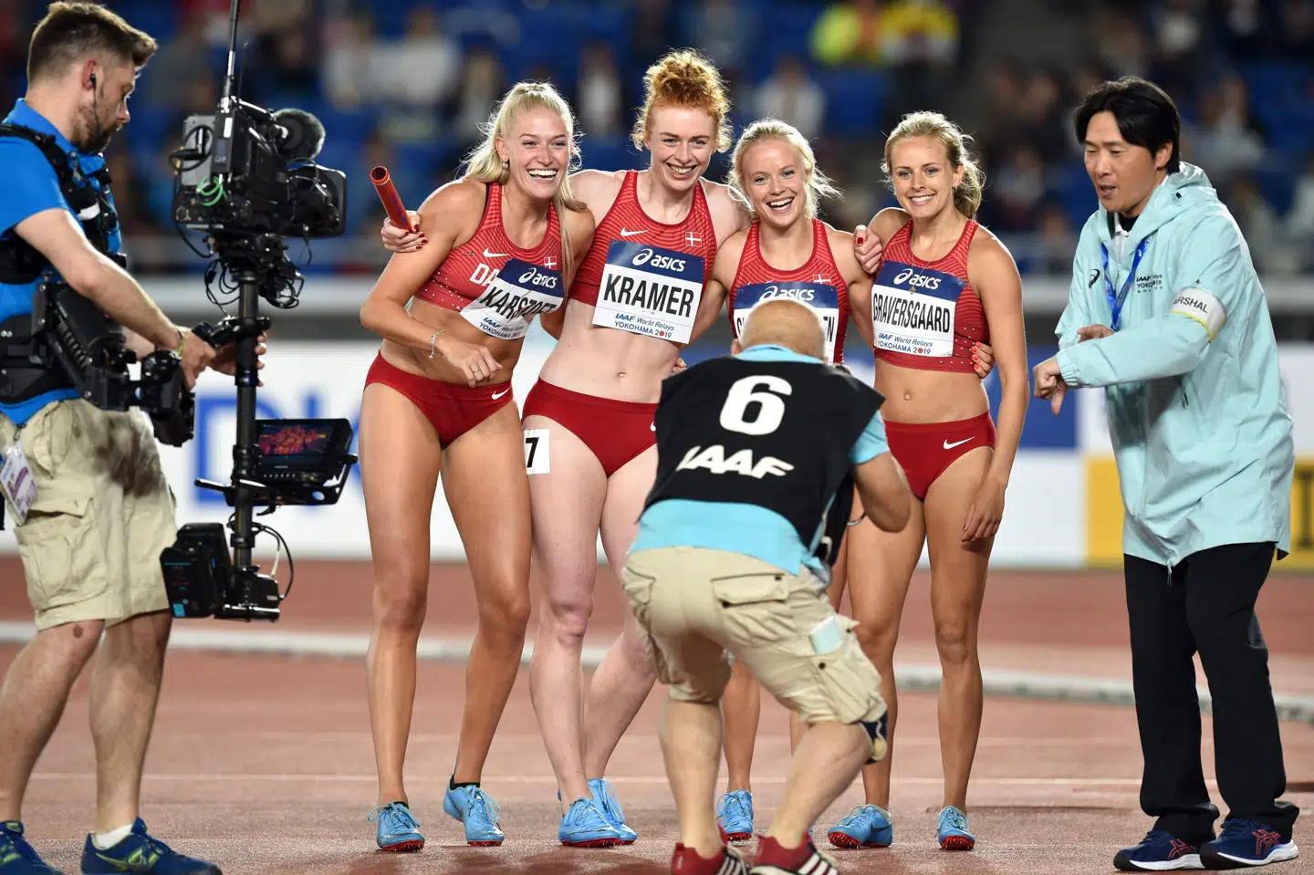 Danmark får et hold med på 4x100 meter stafet for både mænd og kvinder ved OL i Tokyo, efter at holdene har kvalificeret sig til søndagens VM-finale i Polen. (Arkivfoto) Kazuhiro Nogi/Ritzau Scanpix