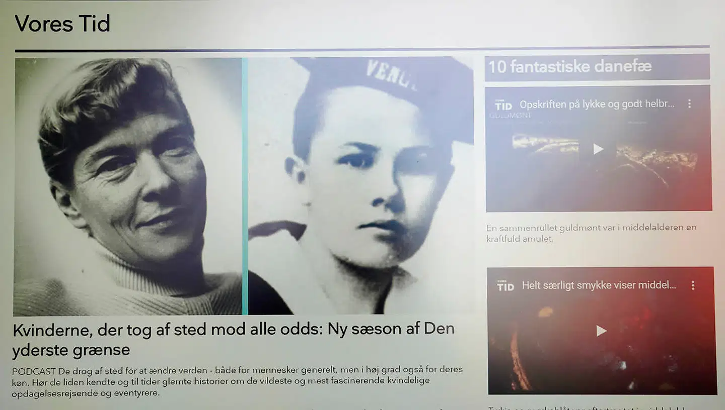 »Man forstår det jo godt: Hvis det er svært at få en avis til at skrive om ens aktiviteter, hvorfor så ikke bare gøre det selv? I dag kan alle med en hjemmeside og et tilpas stort marketingbudget til at sponsorere sine SoMe-opslag jo bare selv udgive deres indhold,« skriver Alexander Rich Henningsen.Screenshot af Nationalmuseets »Vores Tid«.