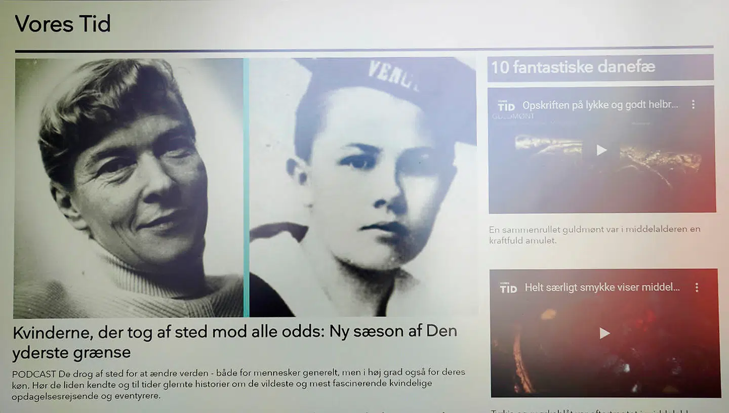 »Man forstår det jo godt: Hvis det er svært at få en avis til at skrive om ens aktiviteter, hvorfor så ikke bare gøre det selv? I dag kan alle med en hjemmeside og et tilpas stort marketingbudget til at sponsorere sine SoMe-opslag jo bare selv udgive deres indhold,« skriver Alexander Rich Henningsen.Screenshot af Nationalmuseets »Vores Tid«.