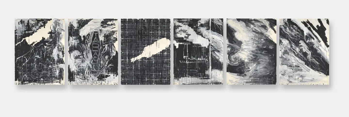 Heftigt maleri og undersøgelser af, hvordan et billede egentlig bliver til. Wörsel arbejder med begge spor. Her i det store værk »Der Rauch geht zu den Schönen«.