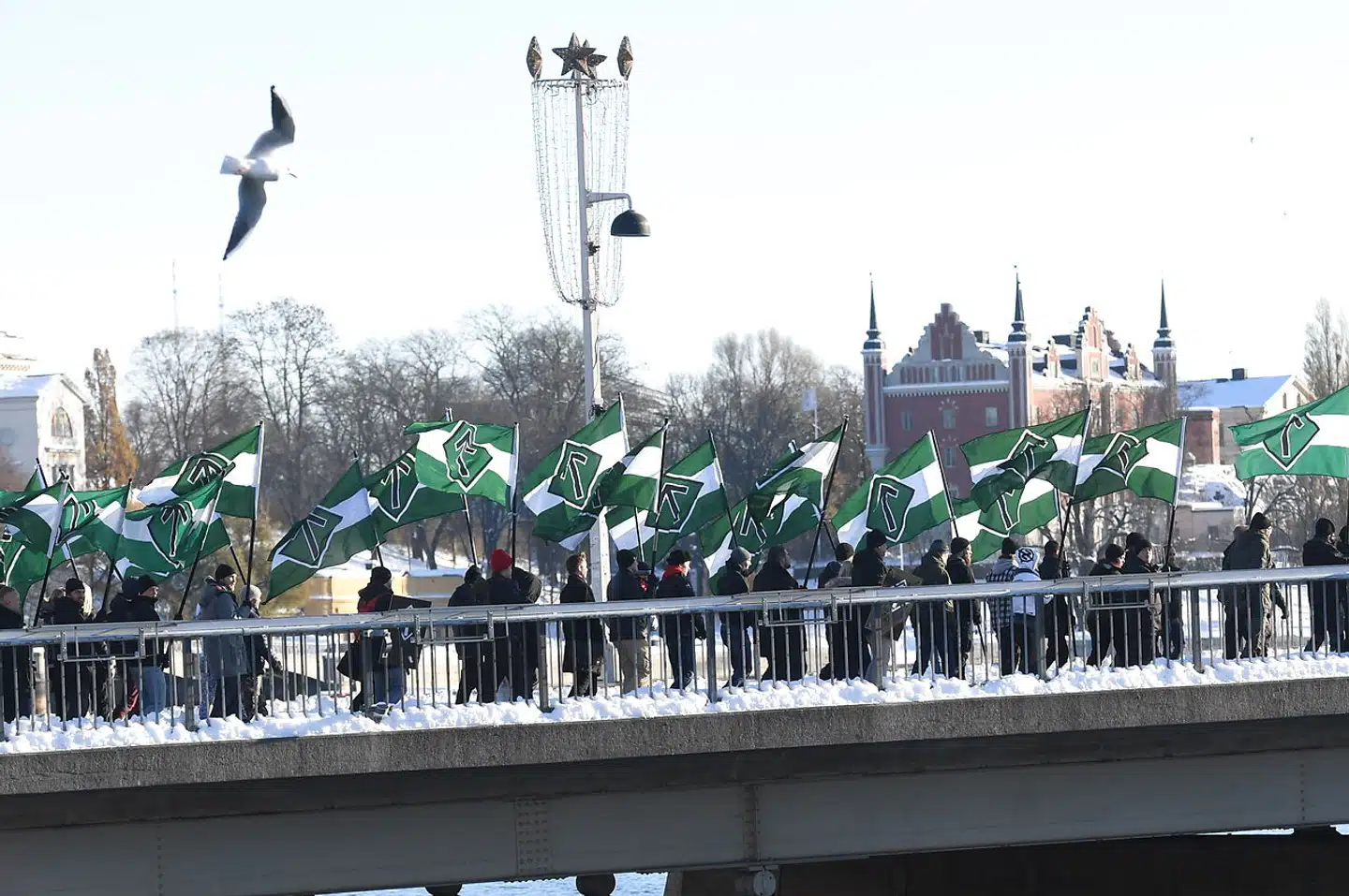 Nordiska motståndsrörelsen, som fremmer nazistiske synspunkter, har arrangeret demonstrationer i flere skandinaviske byer. Her er det Stockholm i 2016, hvor der blev marcheret imod migranter. Forrige år stod bevægelsen bag en demonstration i København.