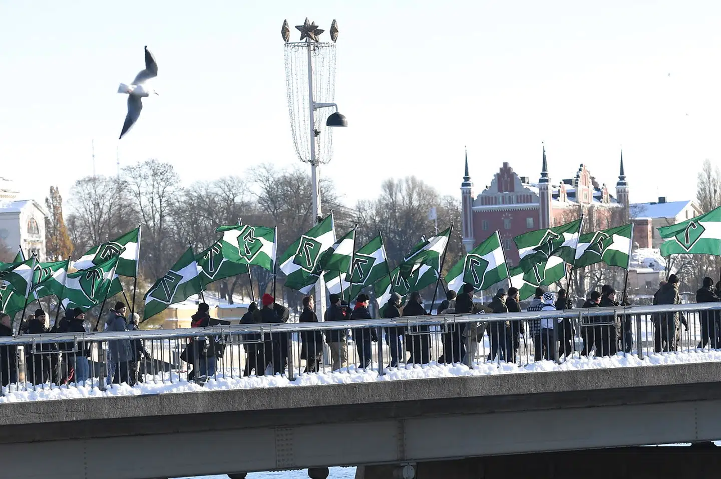 Nordiska motståndsrörelsen, som fremmer nazistiske synspunkter, har arrangeret demonstrationer i flere skandinaviske byer. Her er det Stockholm i 2016, hvor der blev marcheret imod migranter. Forrige år stod bevægelsen bag en demonstration i København.