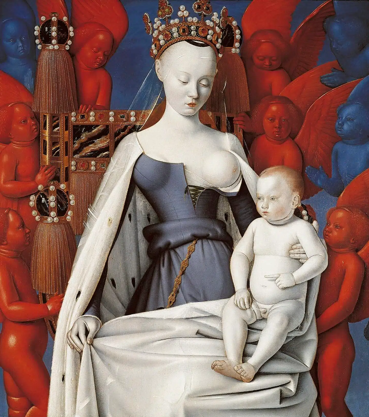 Middelalderens store skønhedsideal blev personificeret af Agnès Sorel (1422-1450). Den franske kvinde var sin tids supermodel og blev hurtig den franske konge Karl VIIs elskerinde. Her er hun malet af Jehan Fouquet. Illustration fra bogen.