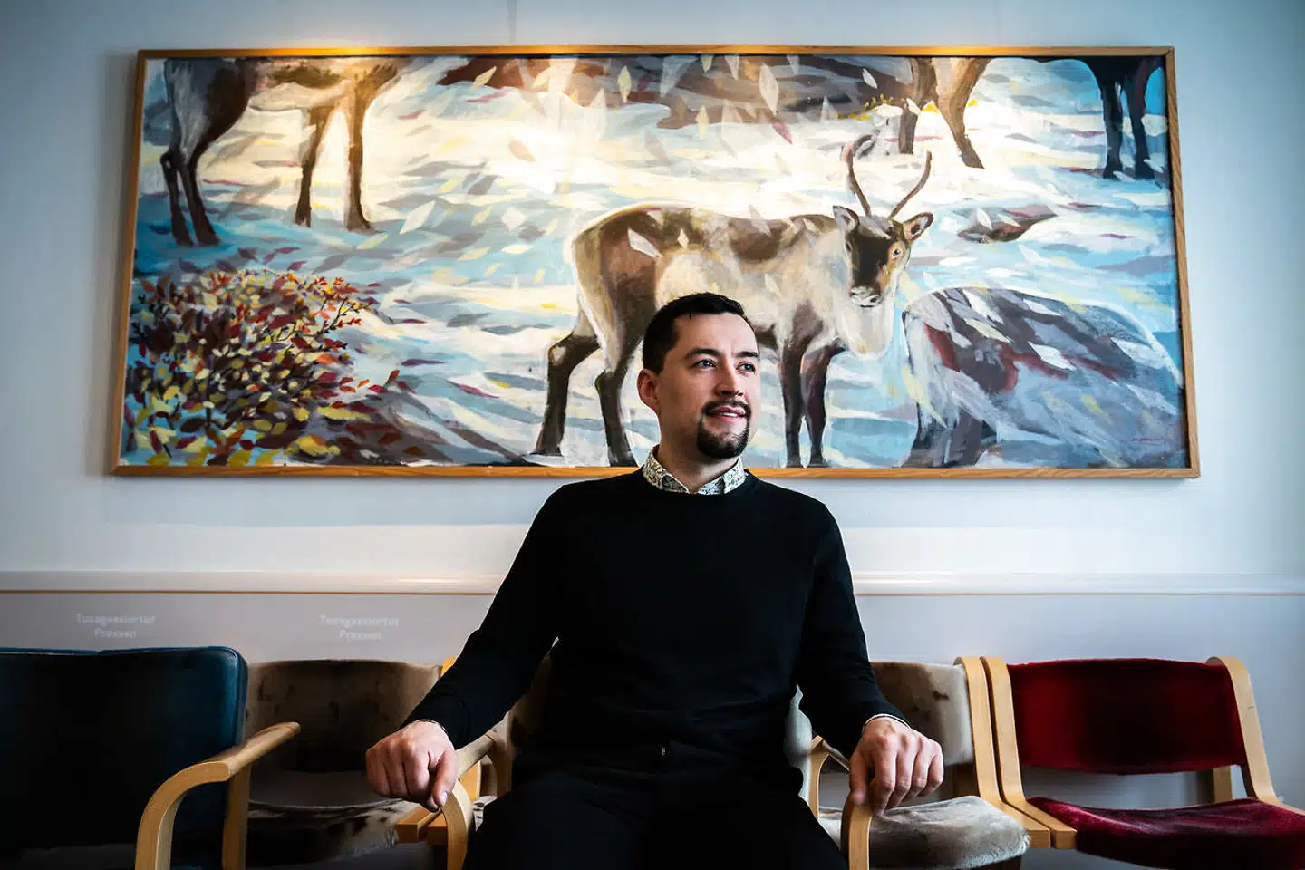 Múte Bourup Egede, formand for partiet Inuit Ataqatigiit (IA), fotograferet ved Grønlands Landsting – Inatsisartut – i Nuuk, mandag den 5. april 2021.