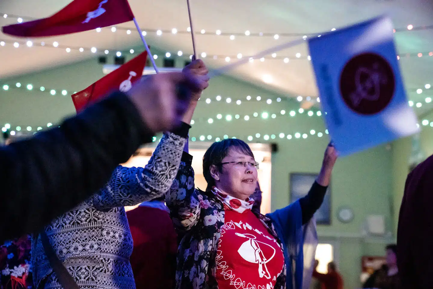 Partiet Inuit Ataqatigiit (IA) i Nuuk, tirsdag 6 april 2021.