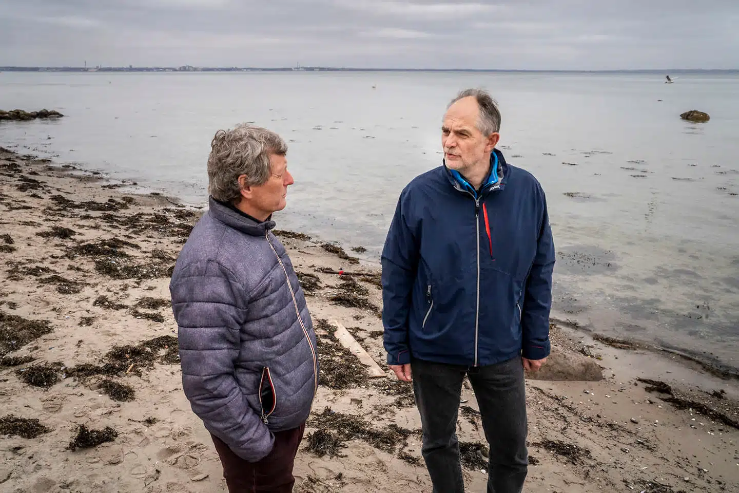Peter Pejtersen og Keld Olsen står i spidsen for borgergruppen »Stop HH-forbindelsen«, der er stærkt imod den tunnel mellem Helsingør og Helsingborg, der er planer om at bygge.