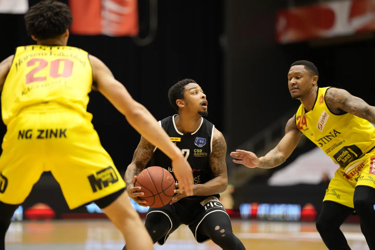 Horsens IC i gult pressede Bakken Bears i pokalfinalen, men måtte se sig slået efter forlængelse. Frank Cilius/Ritzau Scanpix