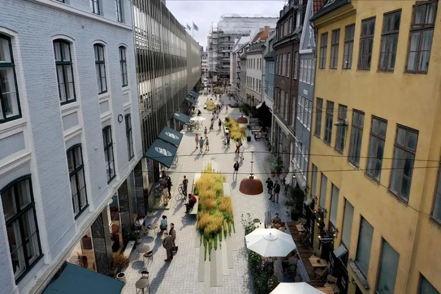 I samarbejde med det visuelle studie NOR3D kommer Remee S. Jackman her med et bud på, hvordan Lille Kongensgade i Indre By kan se ud, hvis man lukker af for biler og fjerner kantsten, fortov og cykelstativer.