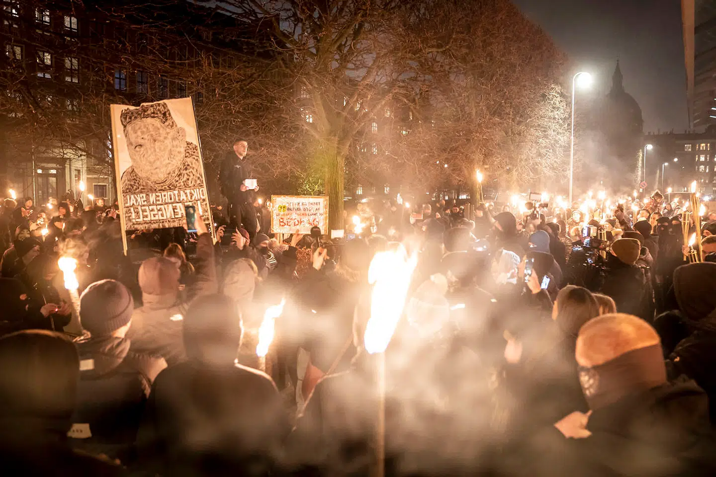 En kvinde er fredag blevet idømt to års fængsel for at have opfordret til vold ved en Men In Black-demonstration i København den 9. januar. Straffen er dobbelt så stor som den normalt ville have været, fordi kvindens lovovertrædelse har »baggrund i eller sammenhæng med covid-19-epidemien i Danmark«.