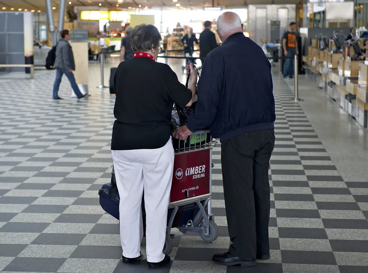Flypassagerer i Billund Lufthavn.
