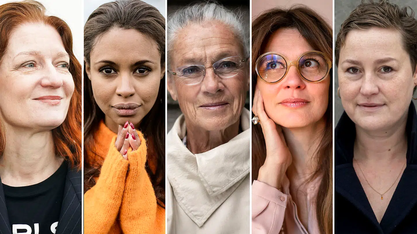 Berlingske har i anledningen af kvindernes internatioale kampdag stillet de fem samme spørgsmål til fem forskellige kvinder. Fra venstre er det Karen Bro, Sofie Jama, Ritt Bjerregaard, Birgithe Kosovic og Ditte Giese.