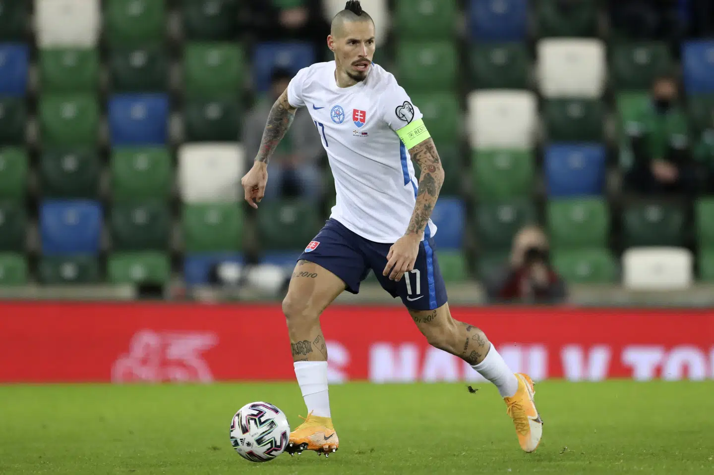 Marek Hamsik har spillet 124 kampe og scoret 26 mål for det slovakiske landshold. Peter Morrison/Ritzau Scanpix