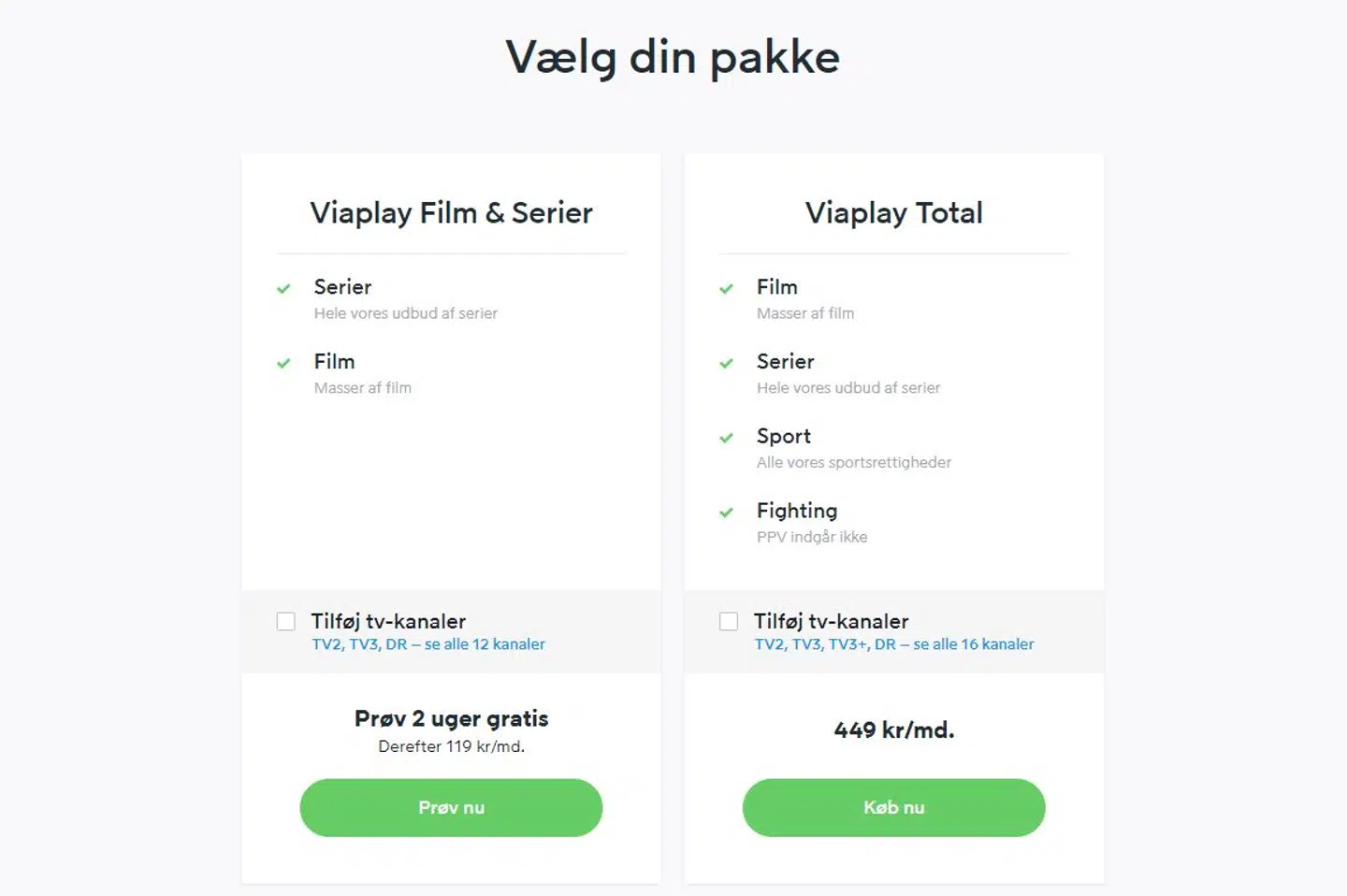 Nye Viaplay-kunder kan kun vælge mellem to pakker, efter at sportspakken er udgået. Begge er sat op i pris.