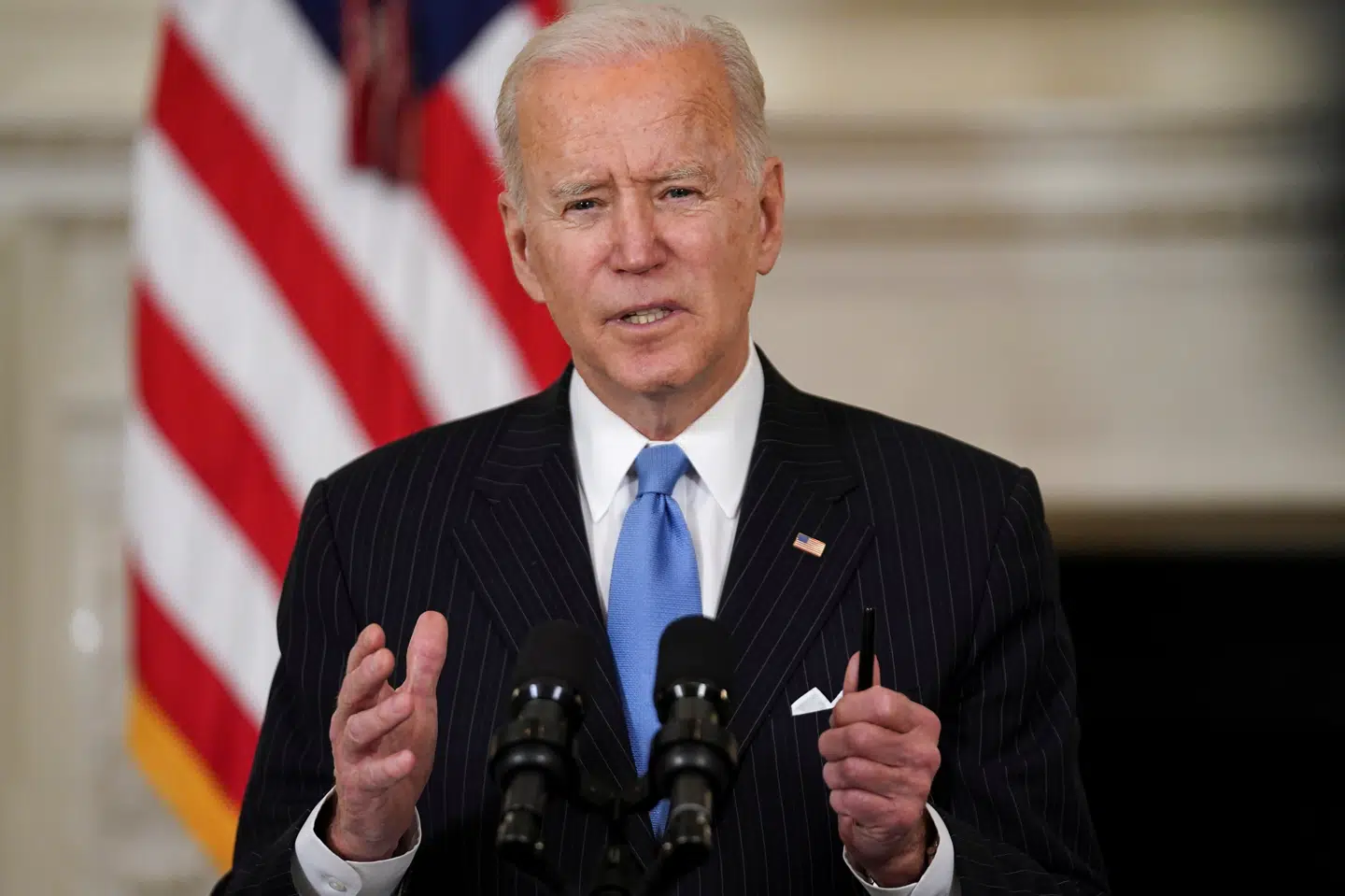 USA's præsident, Joe Biden, talte tirsdag til befolkningen om regeringens håndtering af coronapandemien. Kevin Lamarque/Reuters