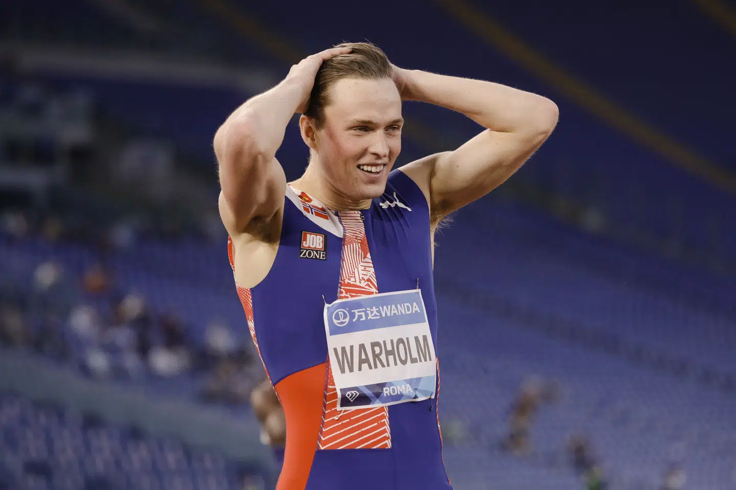 Norges Karsten Warholm er forsvarende europamester i 400 meter løb indendørs, men coronavirus afholder ham fra at deltage i år. (Arkivfoto) Gregorio Borgia/Ritzau Scanpix