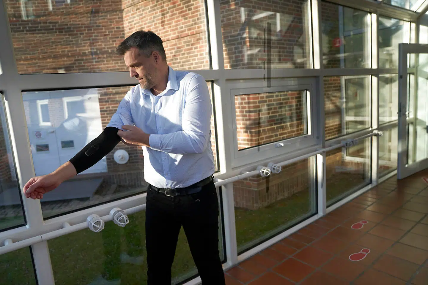 Medstifter af Precure Søren Würtz, som har udviklet et ærme og en vest til at måle belastninger for undgå nedslidning af medarbejdere.