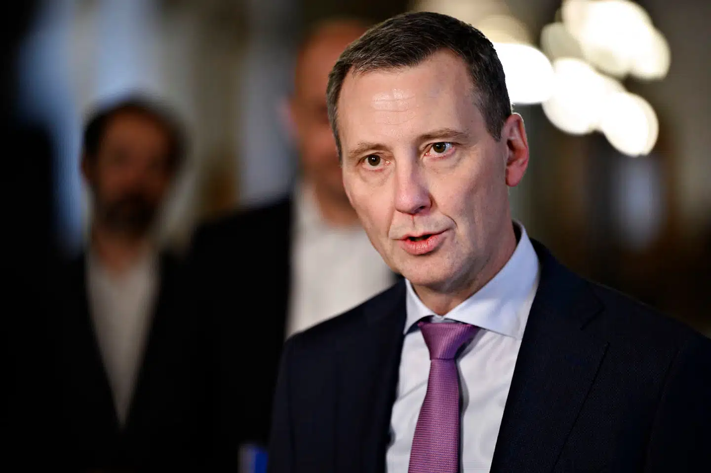 Justitsminister Nick Hækkerup (S) på onsdagens pressemøde, hvor han sagde, at »testkapaciteten er en forudsætning for at kunne genåbne«.