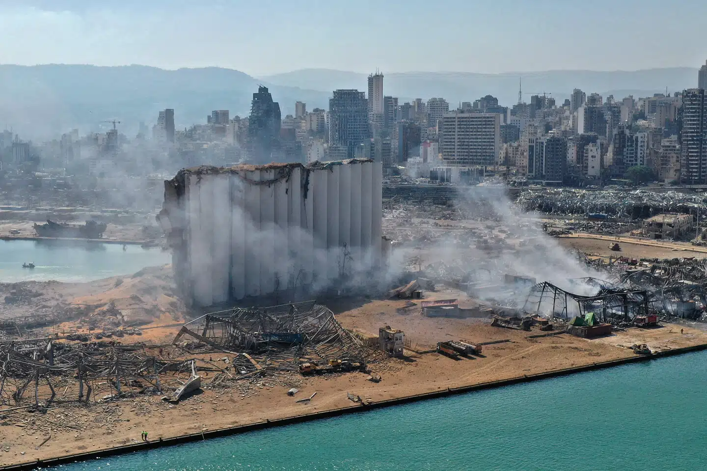 En kæmpe eksplosion på havnen i Beirut kostede 4. august over 200 mennesker livet og sårede over 6000. (Arkivfoto) -/Ritzau Scanpix