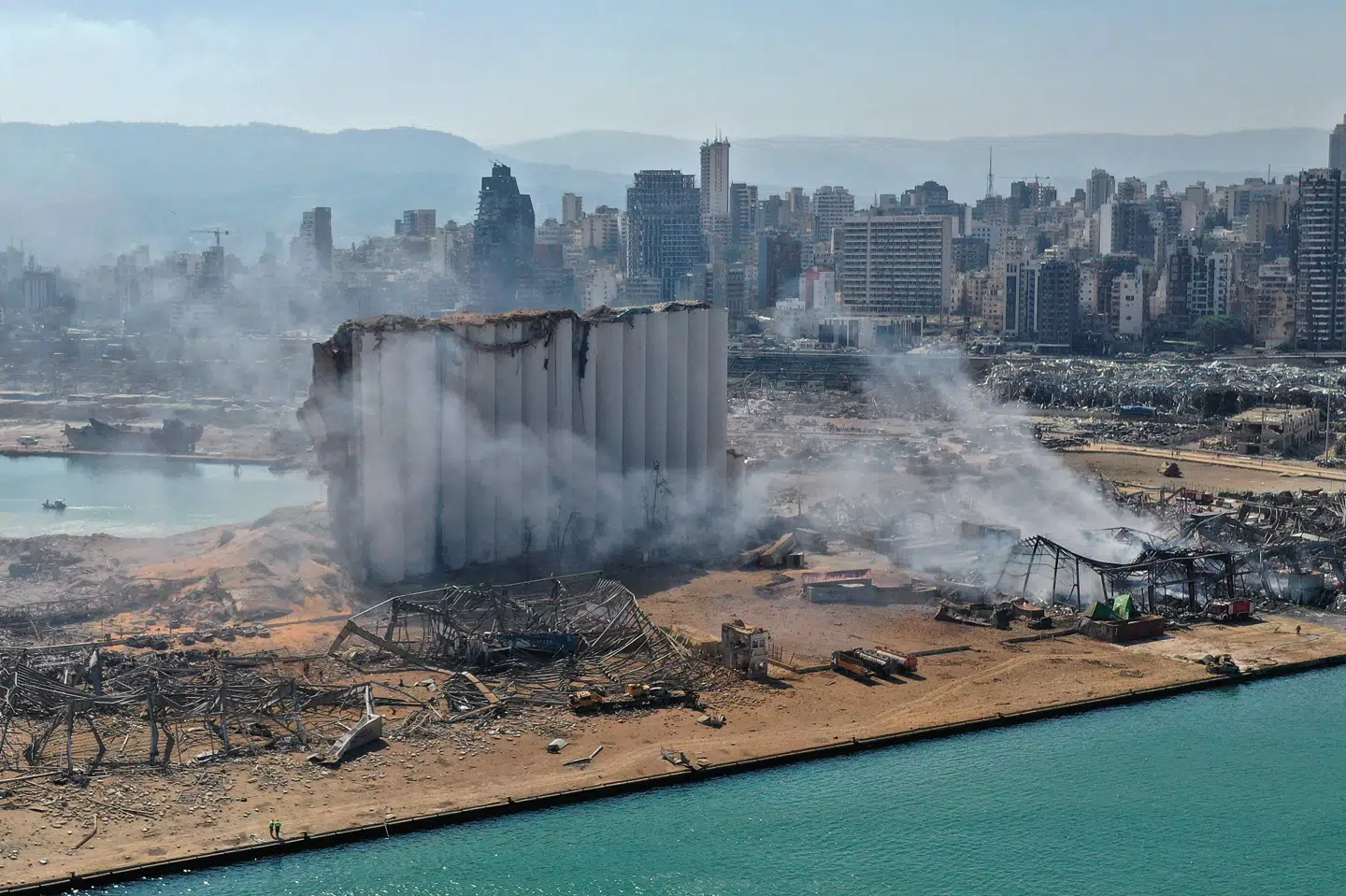 En kæmpe eksplosion på havnen i Beirut kostede 4. august over 200 mennesker livet og sårede over 6000. (Arkivfoto) -/Ritzau Scanpix