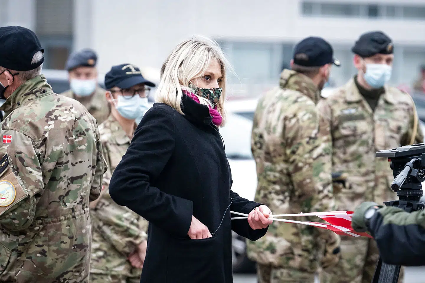 På arkivfotoet ses forsvarsminister Trine Bramsen (S) på kajen i Korsør, hvor hun 10. december 2020 tog imod besætningen på fregatten »Ivar Huitfeldt«, der vendte hjem efter udsendelse til Hormuzstrædet.