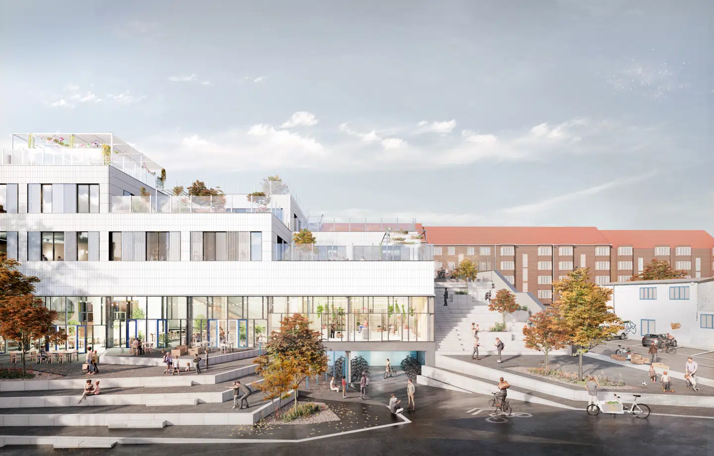 Kødbyens Skole skal ligge i det sydvestlige hjørne af Den Hvide Kødby. Den åbner efter planen i 2024.