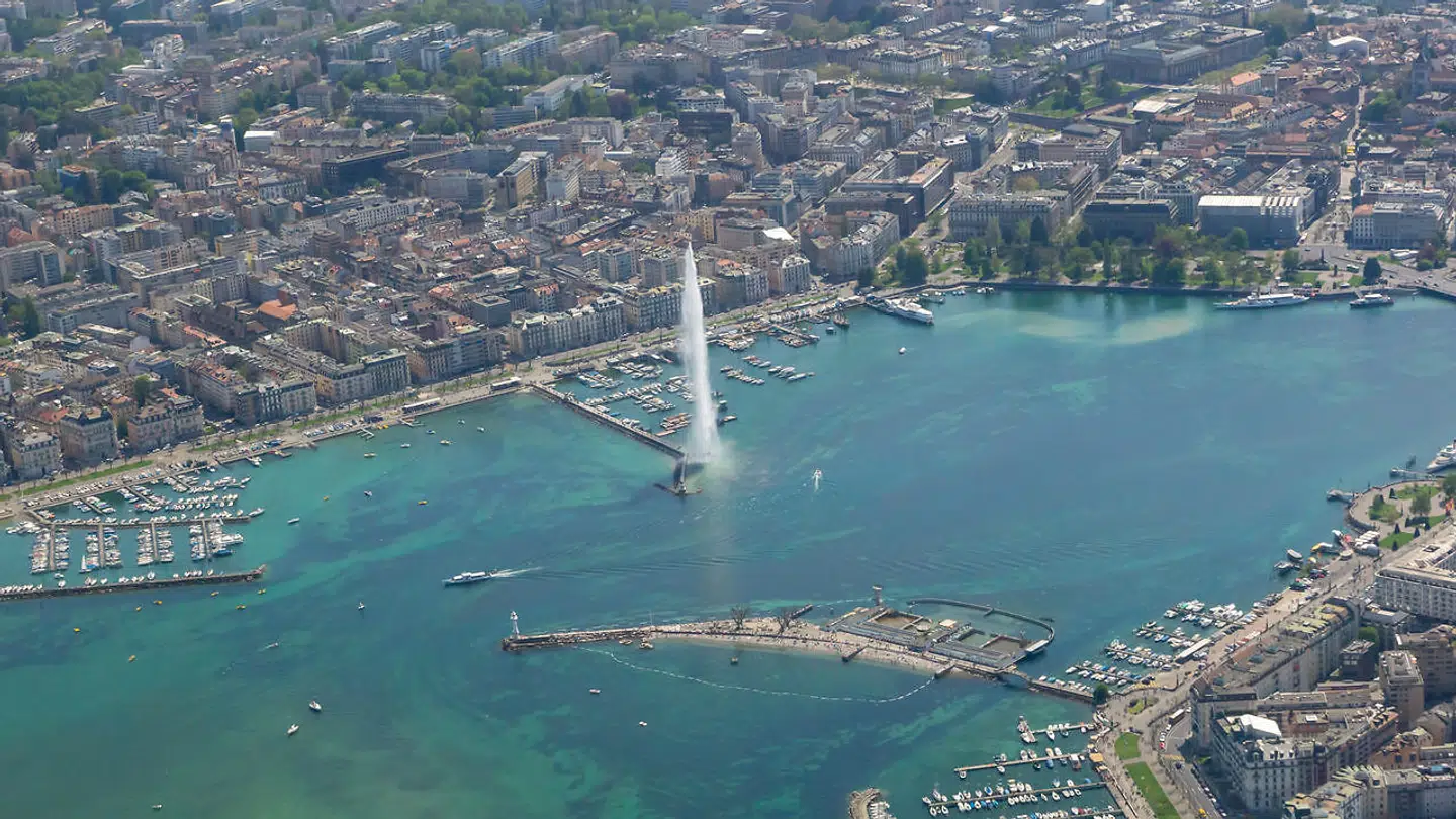 Genèvesøen set fra luften er et smukt syn.