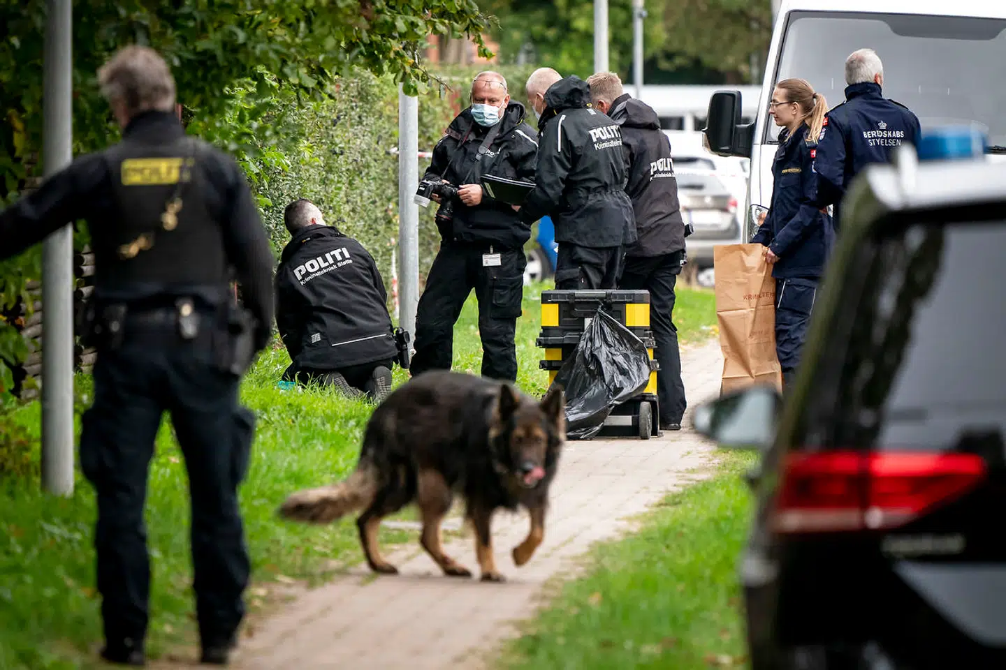 Politiaktion i Albertslund, tirsdag den 20. oktober 2020. Politiet har anholdt en person i sag om forsøg på fangeflugt. Personen er den drabsdøbte Peter Madsen. (Foto: Mads Claus Rasmussen/Scanpix 2020)