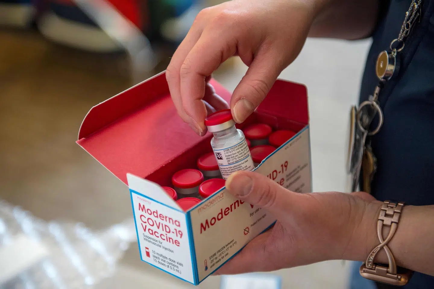 Modernas vaccine er den anden coronavaccine, som er godkendt til brug i EU's medlemslande. Joseph Prezioso/Ritzau Scanpix