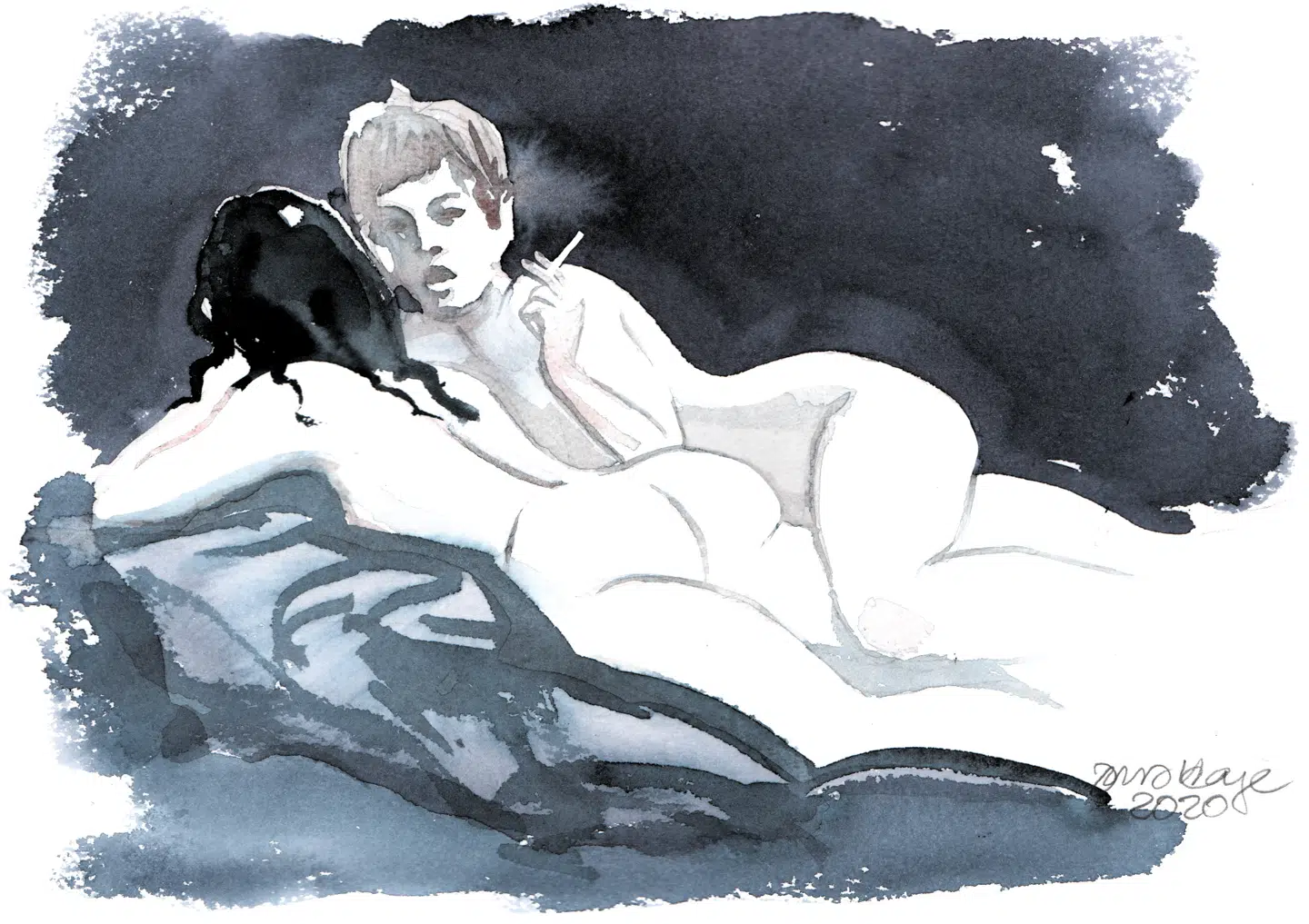 To kvinders kærlighed var omdrejningspunktet i en bestialsk forbrydelse. Tegning: Jens Hage