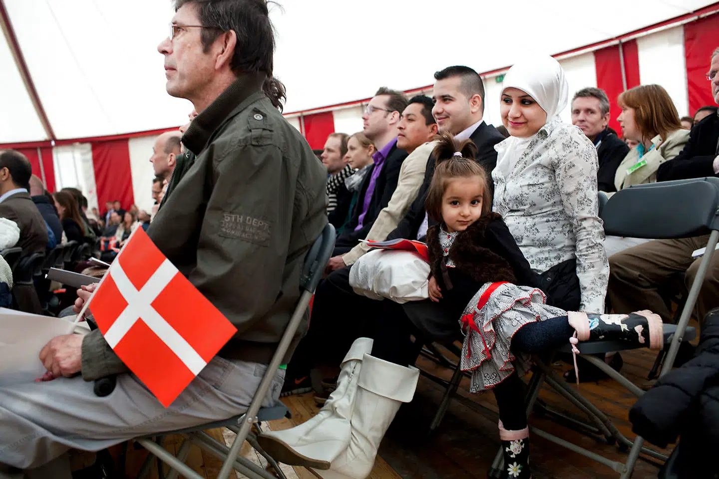 Arkivfoto. Den årlige Statsborgerskabsdag tilbage i 2017, hvor nye danske statsborgere bliver budt velkommen.