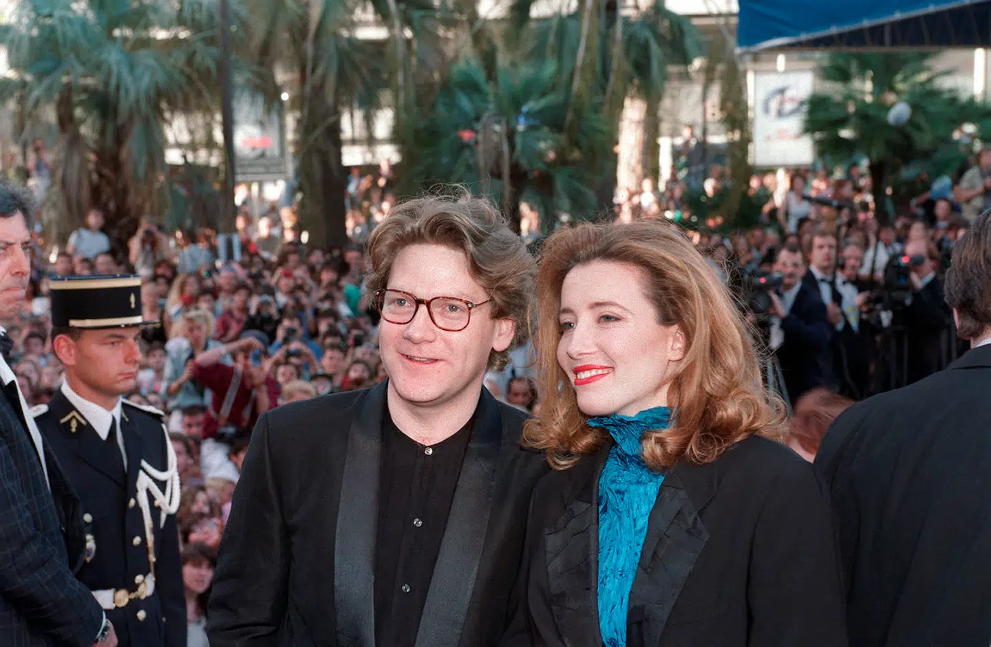 Kenneth Branagh og skuespillerinden Emma Thompson ankommer til premieren på »Stor ståhej for ingenting« i maj 1993.