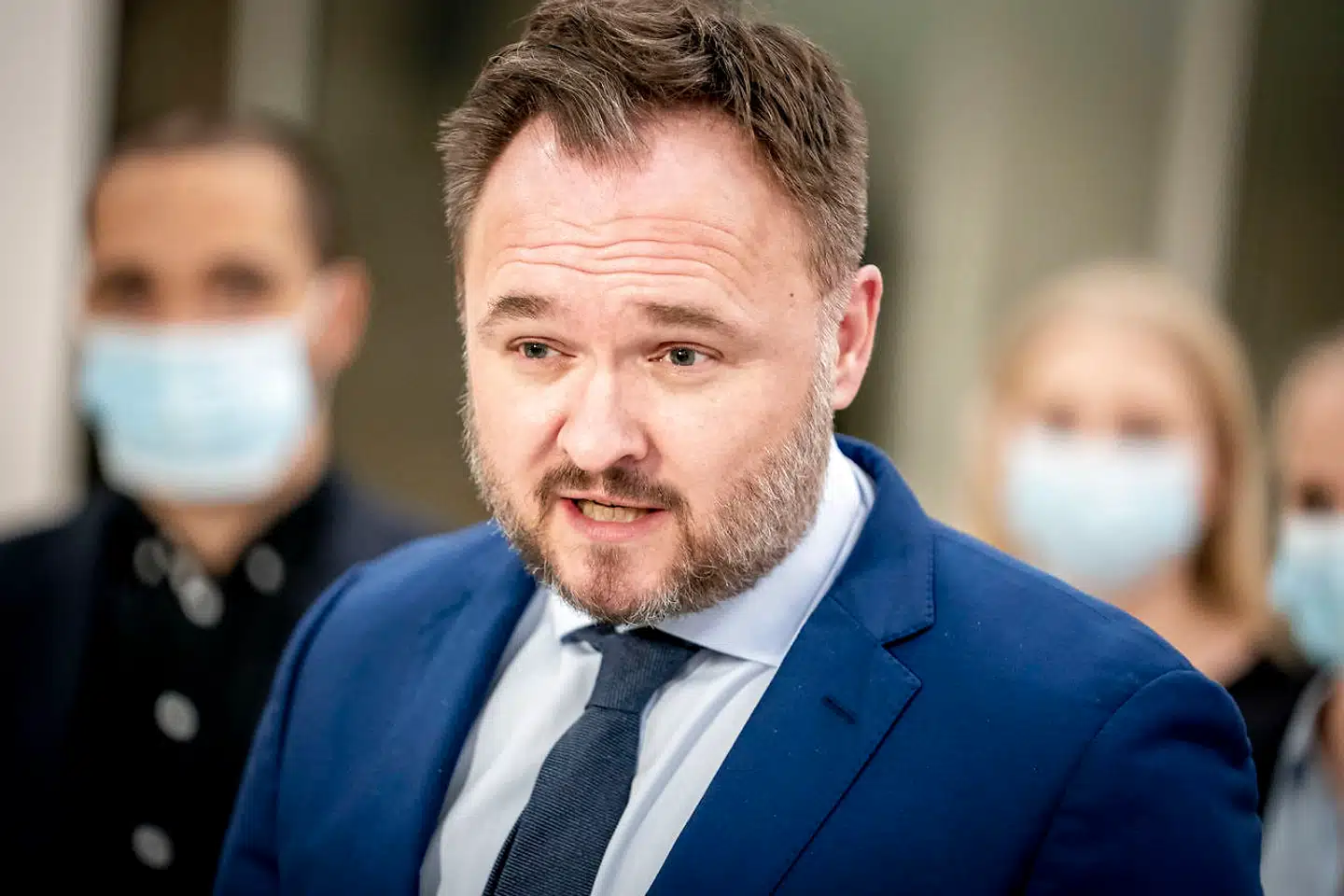 Klima-, energi- og forsyningsminister Dan Jørgensen (S) under præsentation af aftale om stop for det danske olie- og gaseventyr i Nordsøen i 2050.