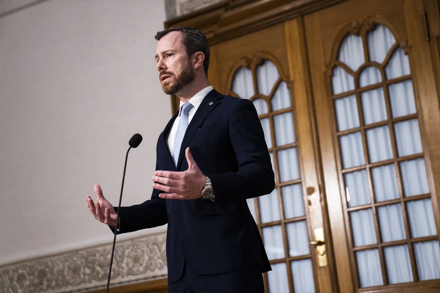 Jakob Ellemann-Jensen (V) mener, at statsministeren må berolige verdenspressen efter at have sagt, at Nordjylland kan blive et nyt epicenter for covid-19. Martin Sylvest/Ritzau Scanpix
