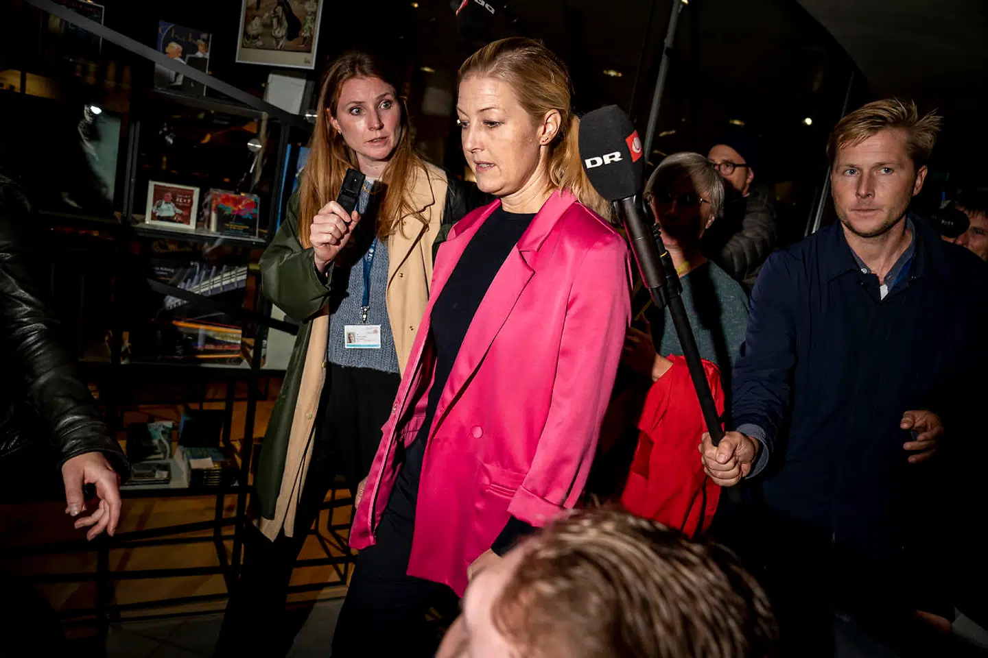 Sofie Carsten Nielsen efter at have talt med pressen efter at De Radikale har holdt gruppemøde efter flere dages tumlen rundt med Lotte Rods krænkelsessag, i den Sorte Diamant i København, onsdag den 7. oktober 2020.