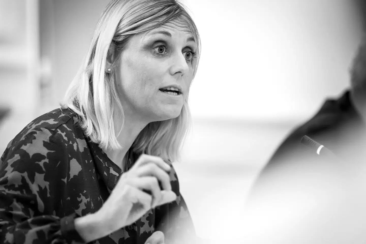 Forsvarsminister Trine Bramsen (S) under samråd om Forsvarets Efterretningstjeneste på Christiansborg 23. september 2020.