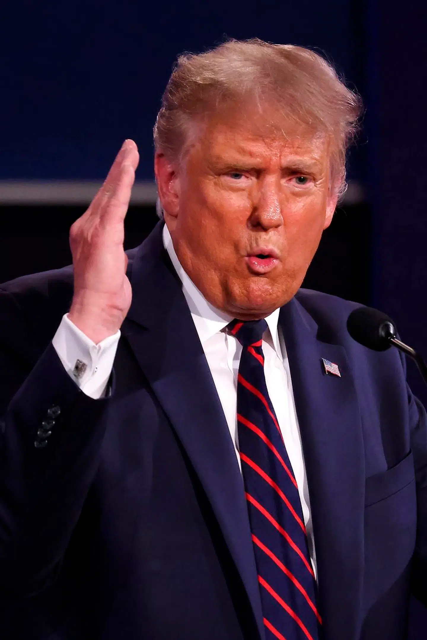 Præsident Donald Trump under nattens debat.