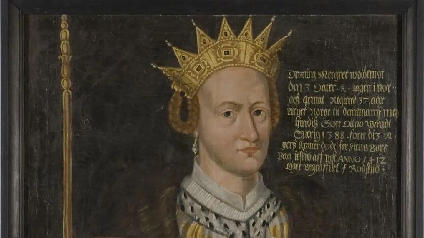 Fra at være en lille ensom pige, står Margrethe som voksen kvinde som en af Europas mægtigste magthavere. Maleriet er udateret, og malerens navn kendes ikke idag.