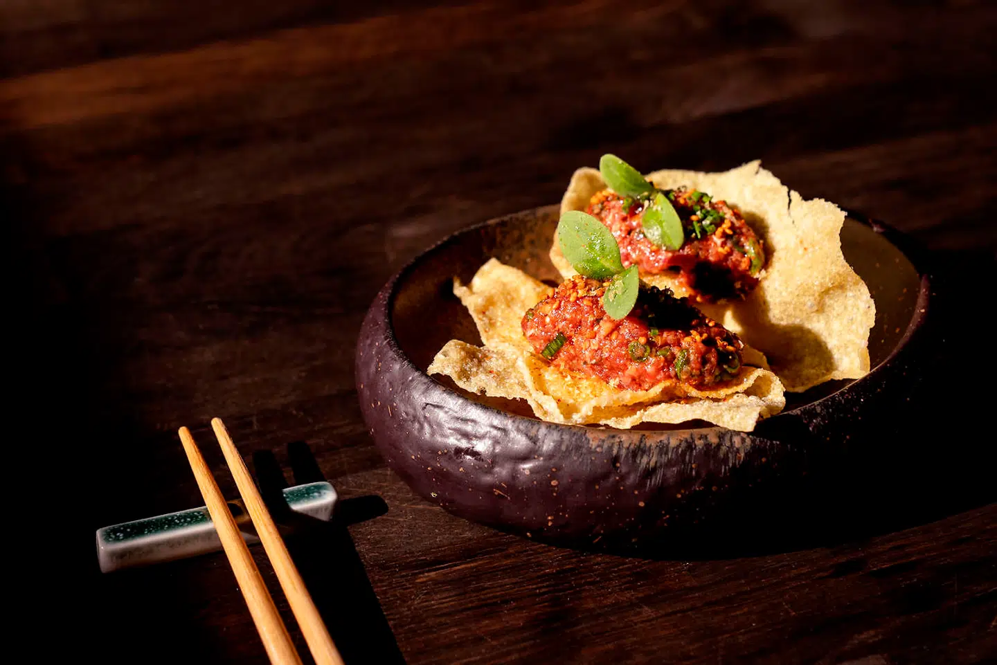 Rejetatar på senbei-rischip.