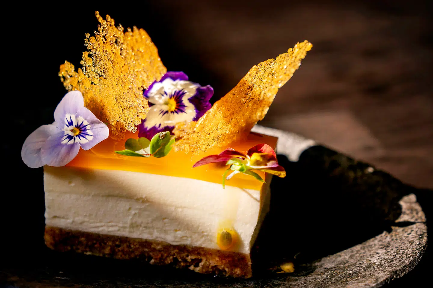 Passionsfrugt-cheesecake.