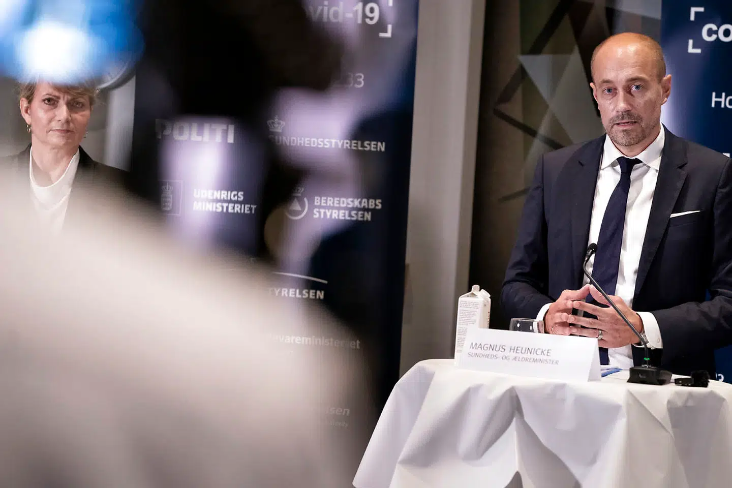 Sundheds- og Ældreminister Magnus Heunicke (S) ved Sundheds- og Ældreministeriets pressemøde i i Eigtveds Pakhus tirsdag den 15. september 2020. På dagsordenen var nye tiltag til udbrudshåndtering i Storkøbenhavn. Venstre efterlyser en sundhedsfaglig vurdering.
