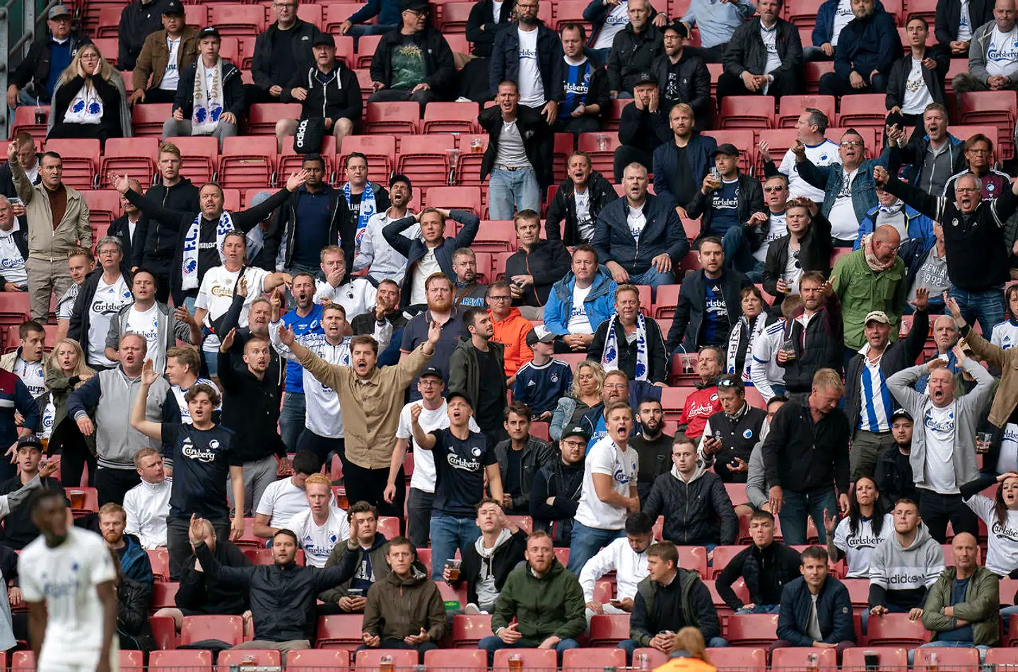 Arkivfoto. FCK fans under superligakamp mellem FCK- Brøndby IF i Telia Parken søndag den 12 juli 2020.